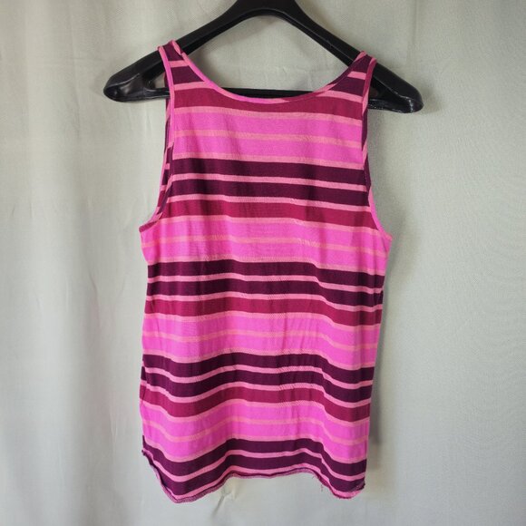 Calvin Klein Cotton Pink Burgundy Striped Tank Size Large - Picture 3 of 7